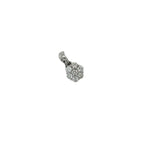 Ladies 10K White Gold Flower Cluster Diamond Pendant 0.45 CT 13MM