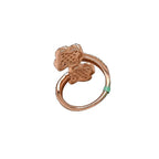 14K Rose Gold 23MM Designer Dual Clover Leaf Diamond Ring 1.25 CT