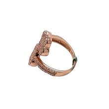 Load image into Gallery viewer, 14K Rose Gold 23MM Designer Dual Clover Leaf Diamond Ring 1.25 CT
