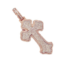 Load image into Gallery viewer, 10K Two-Tone Gold Gothic Diamond Cross Pendant 8.35 CT 3.92&quot;
