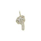 10K Two-Tone Gold Palm Tree Diamond Pendant 0.91 CT 1.26"