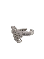10K White Gold 15MM Designer Butterfly Baguette Diamond Ring 0.71 CT
