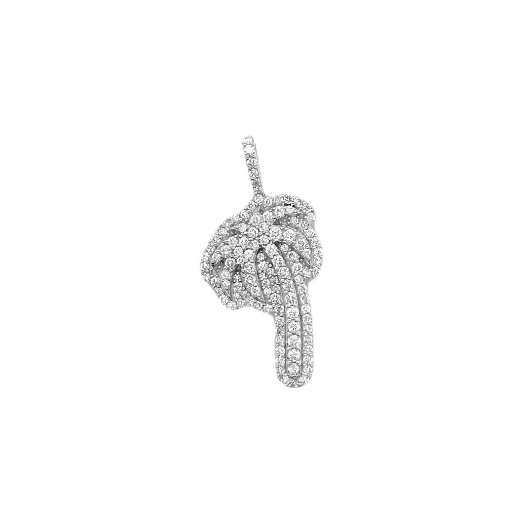 10K White Gold Palm Tree Diamond Pendant 1.0 CT 1.26