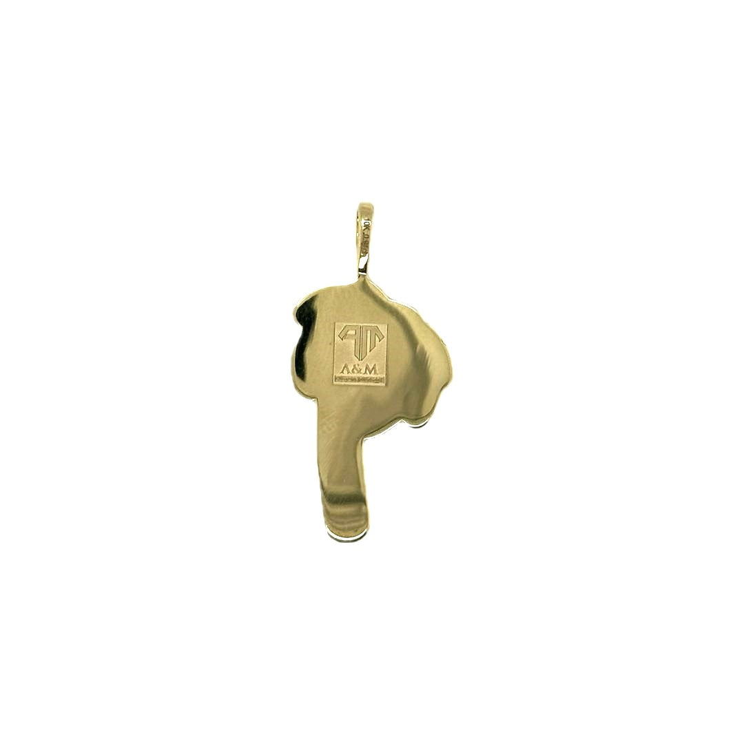 10K Two-Tone Gold Palm Tree Diamond Pendant 0.91 CT 1.26"