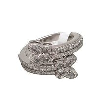 Load image into Gallery viewer, 10K White Gold 15MM Designer Butterfly Baguette Diamond Ring 0.71 CT
