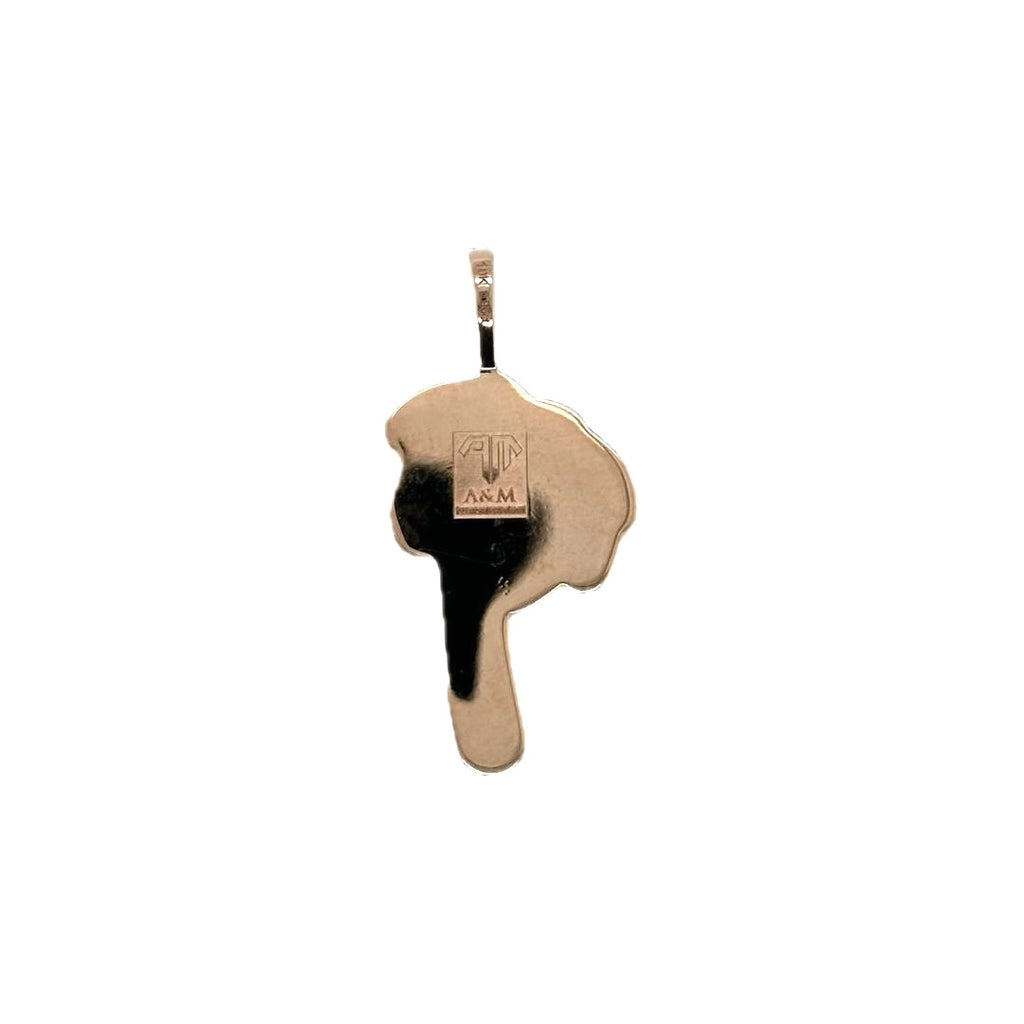 10K Two-Tone Gold Palm Tree Diamond Pendant 0.96 CT 1.26"