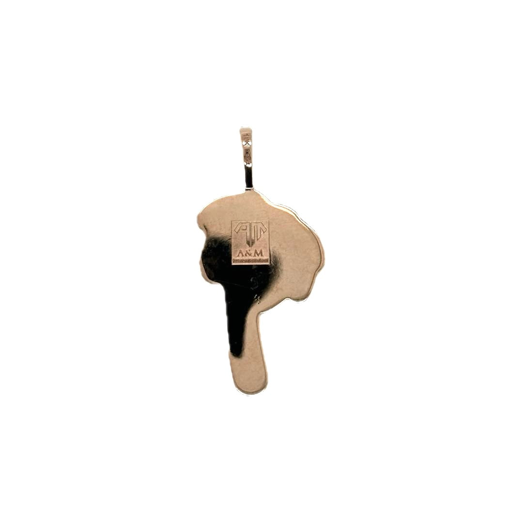 10K Two-Tone Gold Palm Tree Diamond Pendant 0.96 CT 1.26"