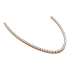 14K Rose Gold 25 Pointer Solitaire Tennis Diamond Chain 16-26"
