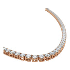 14K Rose Gold 15 Pointer Solitaire Tennis Diamond Chain 16-26"