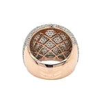 10K Rose Gold 21MM 3D Dome Shape Pinky Diamond Ring 4.54 CT