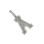 10K White Gold 3D Letter A Initial Baguette Diamond Pendant 1.49 CT 1.75"
