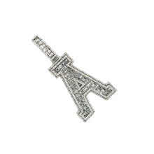 Load image into Gallery viewer, 10K White Gold 3D Letter A Initial Baguette Diamond Pendant 1.49 CT 1.75&quot;
