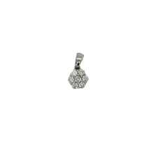 Load image into Gallery viewer, Ladies 10K White Gold Flower Cluster Diamond Pendant 0.45 CT 13MM
