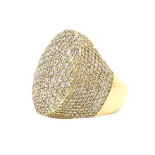 Load image into Gallery viewer, 10K Yellow Gold 26MM 3D Dome Oval Shape Pinky Diamond Ring 5.88 CT
