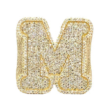 Load image into Gallery viewer, 10K Yellow Gold 26MM 3D Initial Letter M Diamond Ring 4.98 CT
