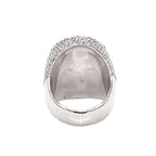 10K White Gold 26MM 3D Dome Oval Shape Pinky Diamond Ring 5.88 CT