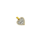 10K Yellow Gold Heart Baguette Diamond Pendant 0.85 CT 21MM
