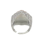 10K Rose White Gold 29MM 3D Gothic Cross Baguette Diamond Ring 7.69 CT