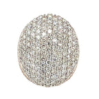 10K Rose Gold 26MM 3D Dome Oval Shape Pinky Diamond Ring 5.88 CT