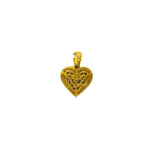 Load image into Gallery viewer, 10K Yellow Gold Heart Baguette Diamond Pendant 0.85 CT 21MM
