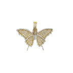 Ladies 10K Yellow Gold Butterfly Diamond Pendant 1.43 CT 1.1"