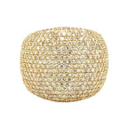 10K Yellow Gold 21MM 3D Dome Shape Pinky Diamond Ring 4.37 CT