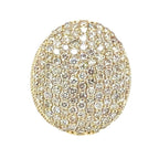 10K Yellow Gold 26MM 3D Dome Oval Shape Pinky Diamond Ring 5.88 CT