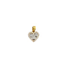 10K Yellow Gold Heart Baguette Diamond Pendant 0.56 CT 19MM