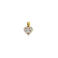 Load image into Gallery viewer, 10K Yellow Gold Heart Baguette Diamond Pendant 0.56 CT 19MM
