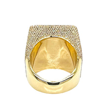 Load image into Gallery viewer, 10K Yellow Gold 26MM 3D Initial Letter E Diamond Ring 4.88 CT
