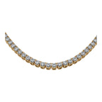14K Yellow Gold 25 Pointer Solitaire Tennis Diamond Chain 16-26"