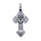 10K White Gold Gothic Diamond Cross Pendant 8.52CT 3.92"