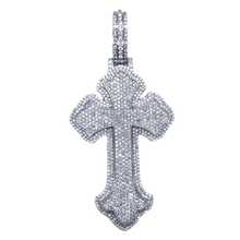 Load image into Gallery viewer, 10K White Gold Gothic Diamond Cross Pendant 8.52CT 3.92&quot;
