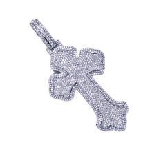 Load image into Gallery viewer, 10K White Gold Gothic Diamond Cross Pendant 8.52CT 3.92&quot;
