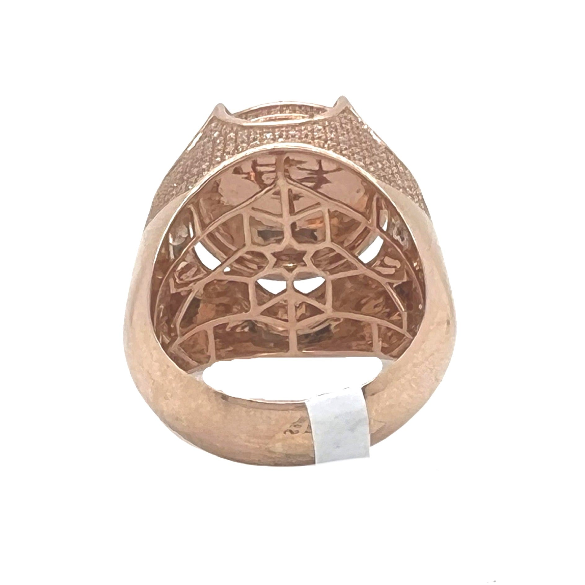 Mens 10K Rose Gold Round Pinky Pave Diamond Ring 1.81 CT
