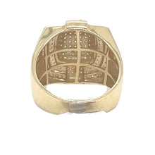 Load image into Gallery viewer, Mens 14K Yellow Gold Pillow Top Pave Diamond Ring 1.35 CT
