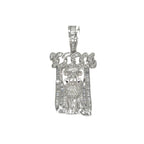 10K White Gold Cuban Crown Jesus Head Baguette Diamond Pendant 1.9 CT 1.75"