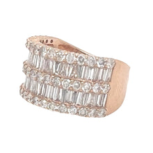 Load image into Gallery viewer, Unisex 10K Rose Gold Baguette Round Diamond Band Ring 3.49 CT
