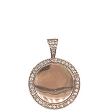 Load image into Gallery viewer, 10K Rose Gold Round Memory Frame Diamond Pendant 1.58 CT 1.75&quot;
