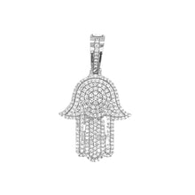 Load image into Gallery viewer, 10K White Gold Hamsa Diamond Pendant 1.71 CT 1.75&quot;
