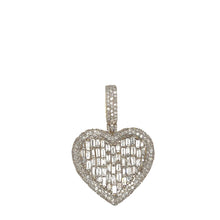 Load image into Gallery viewer, 10K Yellow Gold Heart Emerald VS Diamond Pendant 3.82 CT 1.5&quot;
