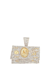 Load image into Gallery viewer, 10K Yellow Gold Hundred Dollar $100 Stack Diamond Pendant 1.15 CT 1.15&quot;
