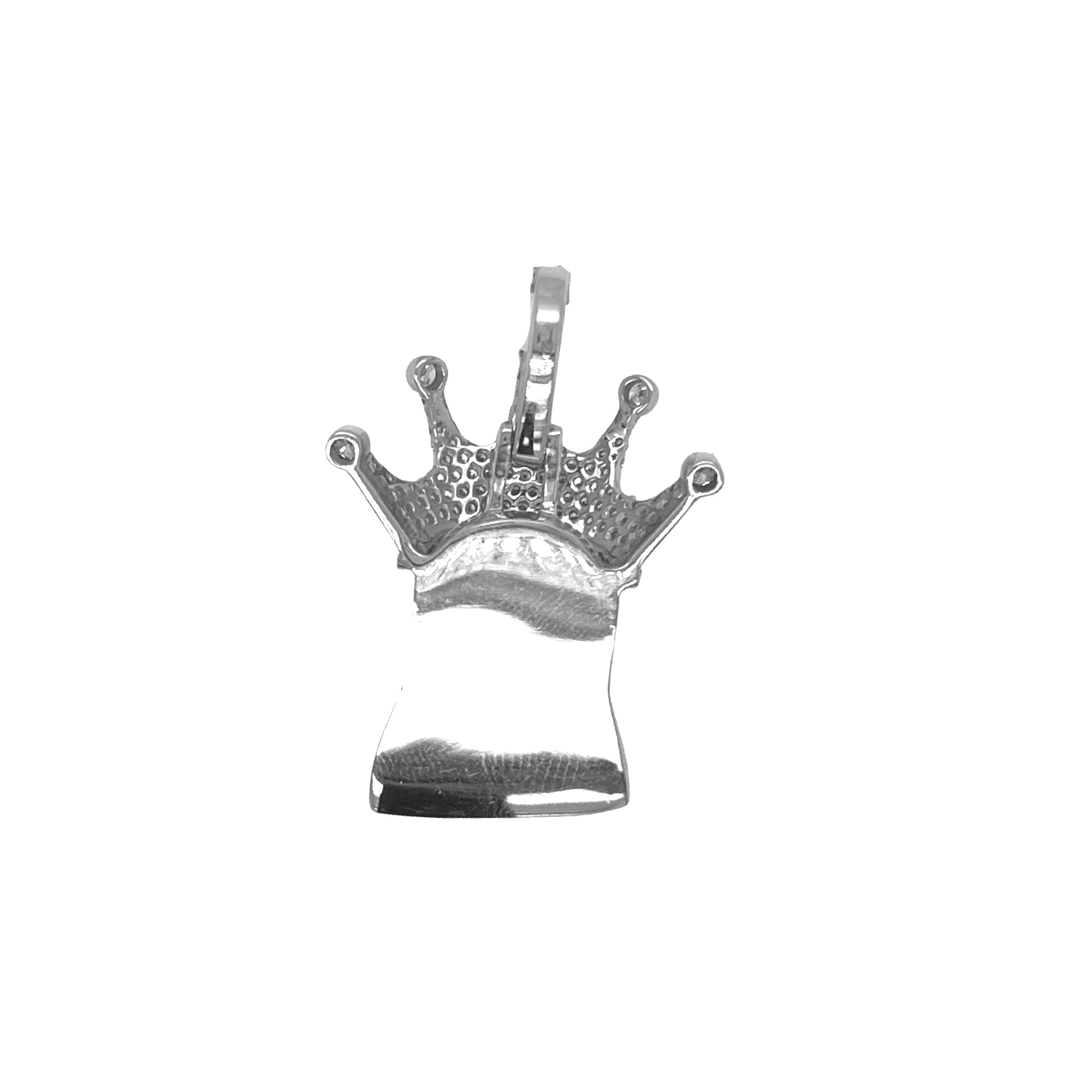 10K White Gold Crown Jesus Head VS Diamond Pendant 2.0 CT 1.5"