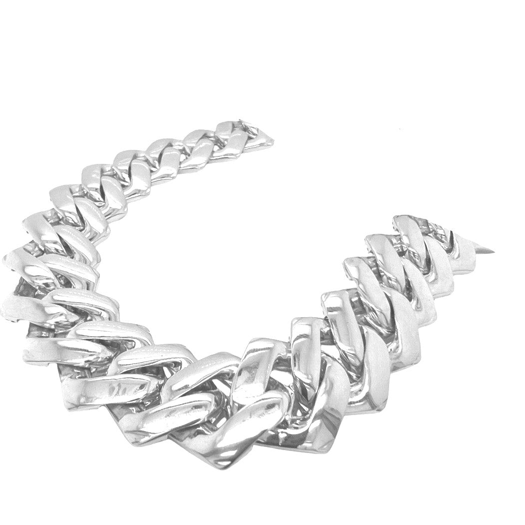 10K White Gold 24MM Miami Cuban Baguette VS Diamond Chain 75.67 CT