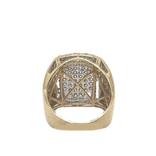 Load image into Gallery viewer, Mens 10K Yellow Gold Rectangular Pillow Pave Diamond Ring 2.1 CT
