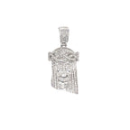 10K White Gold Jesus Head Diamond Pendant 0.50 CT 1.5"