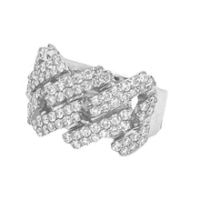 Load image into Gallery viewer, Mens 10K White Gold Prong set Miami Cuban Diamond Band Ring 2.75 CT
