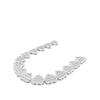 10K White Gold 11.5MM Heart Link Baguette Diamond Necklace 19.17 CT - 22"