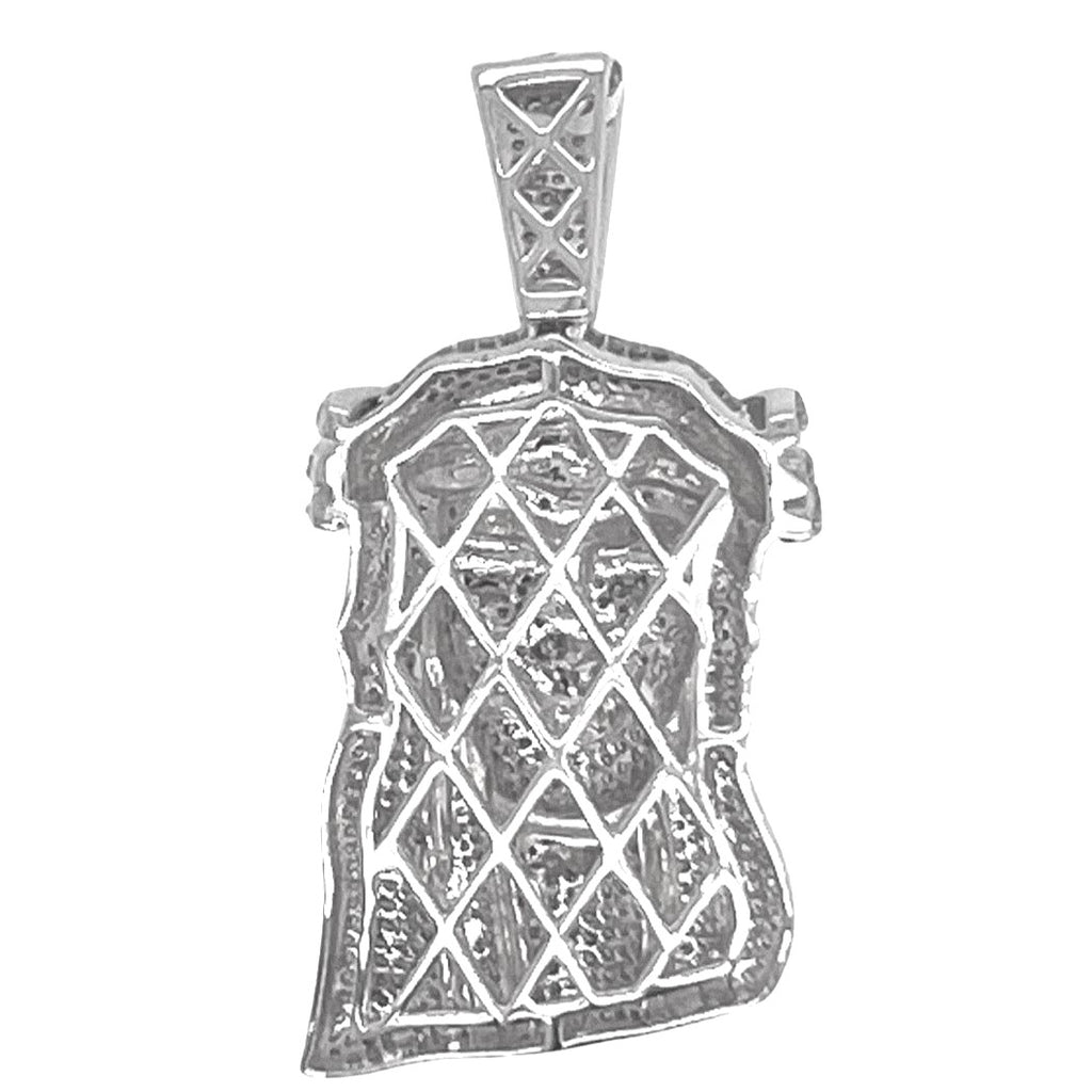 10K White Gold Jesus Head Iced Diamond Pendant 3.33 CT 2.2"