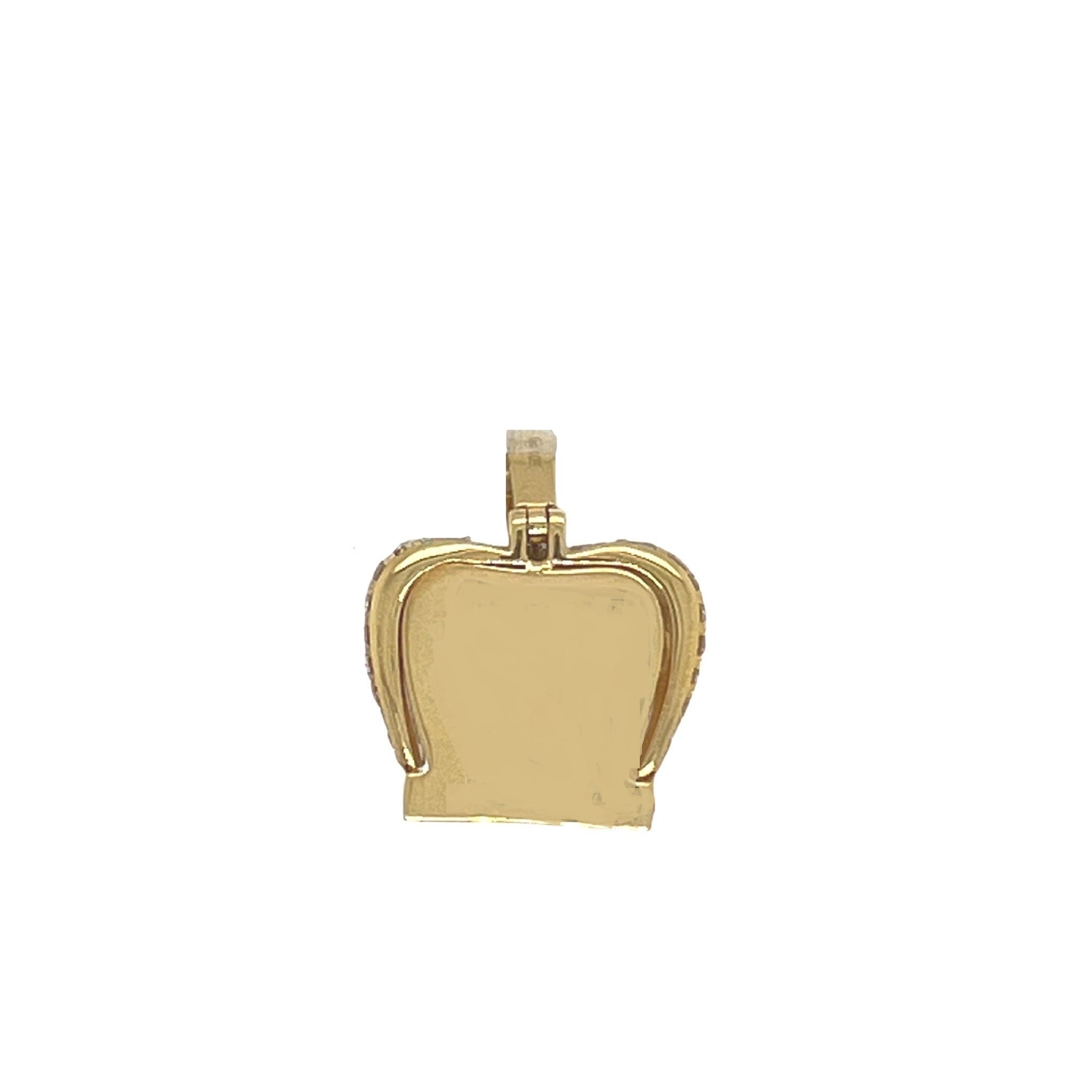 10K Yellow Gold Royal Crown Diamond Pendant 1.75 CT 1.25"